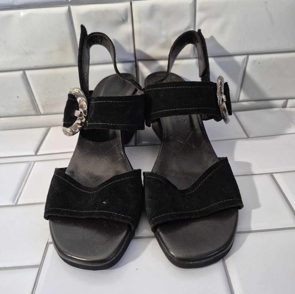 Hispanitas Joy Is A Choice Made In Spain Ladies Black Suede Open Toe Platform Sa
